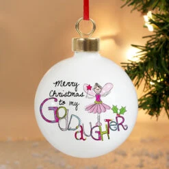 Exclusive Goddaughter Personalised Christmas Tree BaubleBG-1958