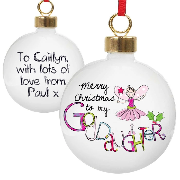 Exclusive Goddaughter Personalised Christmas Tree BaubleBG-1958 4 Exclusive Goddaughter Personalised Christmas Tree BaubleBG-1958 - Image 2