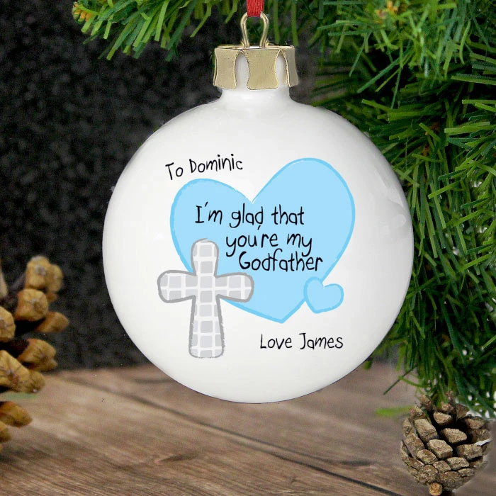 Godfather Personalised Christmas Tree BaubleBG-2332 3 Godfather Personalised Christmas Tree BaubleBG-2332