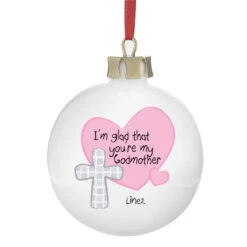 Personalised Godmother Christmas Tree BaubleBG-2333 -Santa Gifts Shop BG 23330002