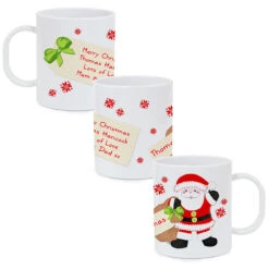 Child's Felt Stitch Santa Plastic Personalised Christmas MugBG-4067 -Santa Gifts Shop BG 40670002