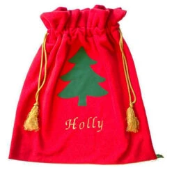 Personalised Red Fleece Child's Christmas Santa SackBG-418