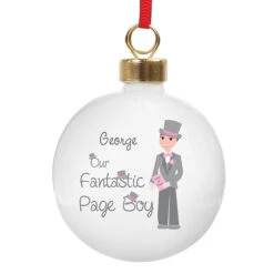 Personalised Our Fantastic Page Boy Christmas Tree BaubleBG-5299 -Santa Gifts Shop BG 52990002