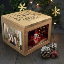 Solid Oak Personalised Babys First Christmas Memory BoxBG-5507