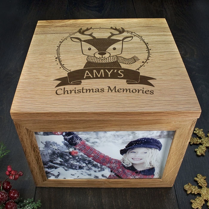 Oak Personalised Woodland Reindeer Christmas Memory BoxBG-5508 6 Oak Personalised Woodland Reindeer Christmas Memory BoxBG-5508 - Image 4