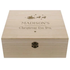 Personalised Large Wooden Christmas Eve Box Sleigh DesignBG-5999 -Santa Gifts Shop BG 59990002
