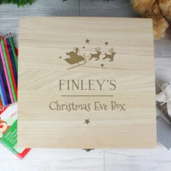 Personalised Large Wooden Christmas Eve Box Sleigh DesignBG-5999 -Santa Gifts Shop BG 59990003