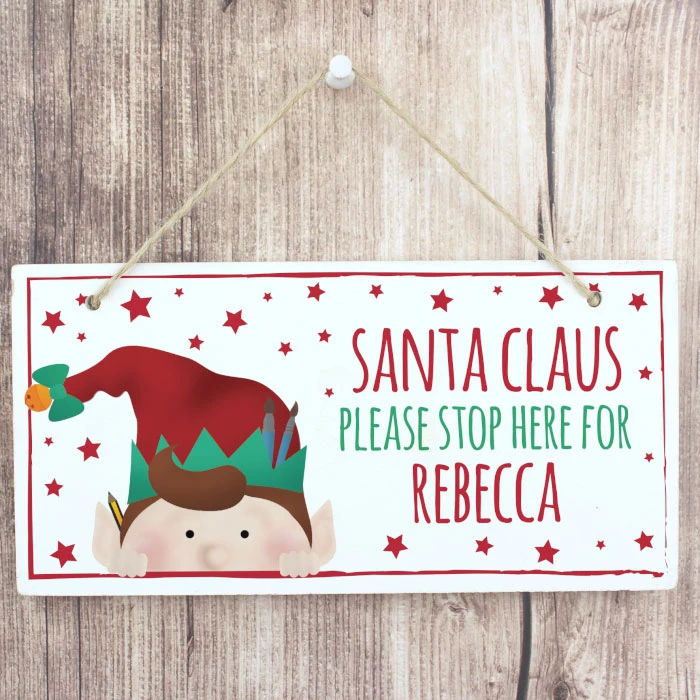 Personalised Christmas Elf Wooden Sign Any TextBG-6036 4 Personalised Christmas Elf Wooden Sign Any TextBG-6036 - Image 2