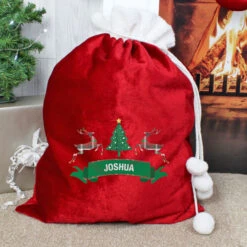 Personalised Nordic Christmas Luxury Pompom Christmas SackBG-6043