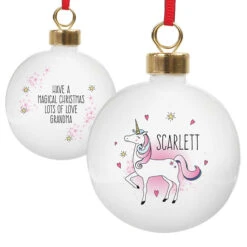 Personalised Ceramic Unicorn Christmas Tree BaubleBG-6102 7 Personalised Ceramic Unicorn Christmas Tree BaubleBG-6102 -Santa Gifts Shop BG 61020002