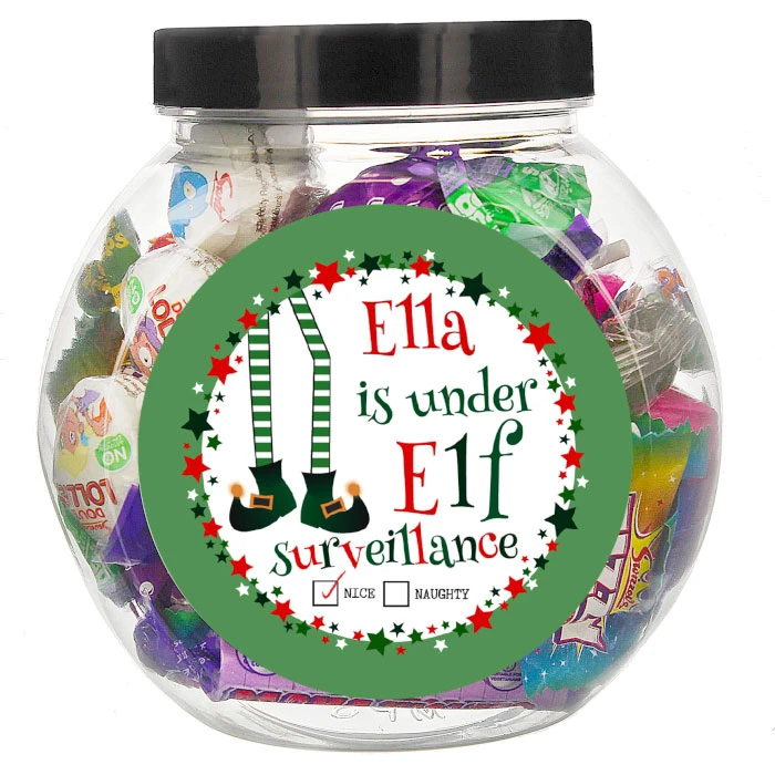 Children's Personalised Elf Surveillance Christmas Sweet JarBG-6508 6 Children's Personalised Elf Surveillance Christmas Sweet JarBG-6508 - Image 4
