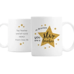 Personalised Star Teacher Ceramic Mug Christmas GiftBG-6517 -Santa Gifts Shop BG 65170002