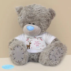 Personalised Tatty Teddy Christmas Bear In Reindeer T ShirtBG-6561 -Santa Gifts Shop BG 65610002