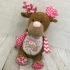 Personalised First Christmas Cubbies Pink Reindeer ToyBG-6573 -Santa Gifts Shop BG 6573