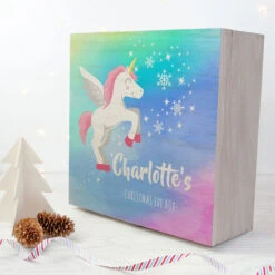 Personalised Colourful Baby Unicorn Christmas Eve BoxBG-6602