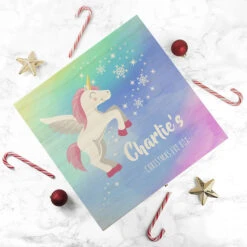 Personalised Colourful Baby Unicorn Christmas Eve BoxBG-6602 -Santa Gifts Shop BG 66020002