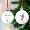 Personalised Little Reindeer Ceramic Christmas Tree BaubleBG-6620 -Santa Gifts Shop BG 6620