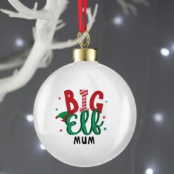 Personalised Big Elf Ceramic Adult's Christmas Tree BaubleBG-6621 -Santa Gifts Shop BG 66210005