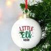Kid's Personalised Ceramic Little Elf Christmas Tree BaubleBG-6622
