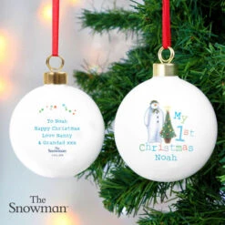 Personalised The Snowman My 1st Christmas BaubleBG-6631 -Santa Gifts Shop BG 66310002
