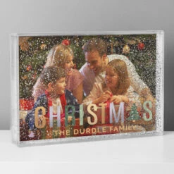 Personalised Christmas 6x4 Inch Glitter Shaker Photo FrameBG-6643