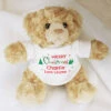 Child's Personalised Merry Christmas Teddy Bear In Tee ShirtBG-6990 -Santa Gifts Shop BG 6990