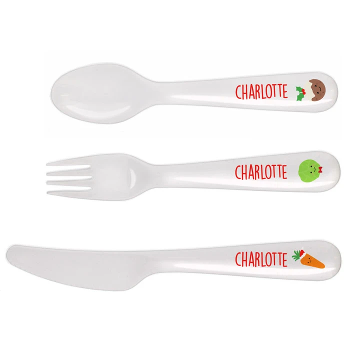Personalised First Christmas Dinner Plastic Cutlery SetBG-7000 4 Personalised First Christmas Dinner Plastic Cutlery SetBG-7000 - Image 2