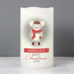 Personalised 1st Christmas Mouse Nightlight LED Baby CandleBG-7003