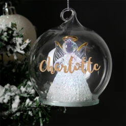Personalised Christmas Colour Changing LED Angel Tree BaubleBG-7010 -Santa Gifts Shop BG 70100003