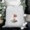 Silver Personalised Rocking Horse Childrens Christmas SackBG-7021 -Santa Gifts Shop BG 7021