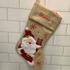 Personalised Hessian Santa Children's Christmas StockingBG-7045
