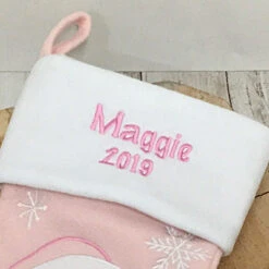 Personalised Baby Girls Pink 1st Christmas StockingBG-7051 -Santa Gifts Shop BG 70510001