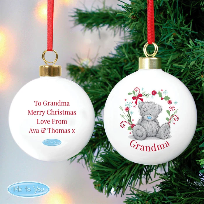 Grandmother Personalised Tatty Teddy Christmas Tree BaubleBG-7068 4 Grandmother Personalised Tatty Teddy Christmas Tree BaubleBG-7068 - Image 2