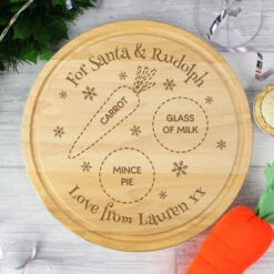 Personalised Wooden Christmas Eve Round Santa's Treats BoardBG-7631