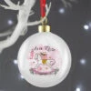 Girl's Personalised Pink Rocking Horse Christmas BaubleBG-7637