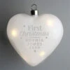 Personalised First Christmas LED Hanging Glass HeartBG-7722 -Santa Gifts Shop BG 7722