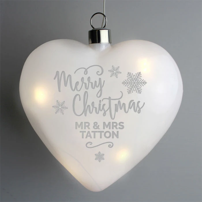 Personalised Merry Christmas LED Hanging Glass HeartBG-7724 4 Personalised Merry Christmas LED Hanging Glass HeartBG-7724 - Image 2
