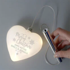 Personalised Merry Christmas LED Hanging Glass HeartBG-7724 8 Personalised Merry Christmas LED Hanging Glass HeartBG-7724 -Santa Gifts Shop BG 77240002