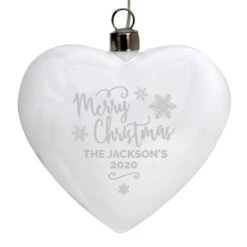 Personalised Merry Christmas LED Hanging Glass HeartBG-7724 9 Personalised Merry Christmas LED Hanging Glass HeartBG-7724 -Santa Gifts Shop BG 77240003