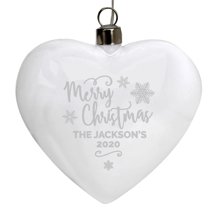Personalised Merry Christmas LED Hanging Glass HeartBG-7724 6 Personalised Merry Christmas LED Hanging Glass HeartBG-7724 - Image 4