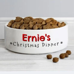 Personalised Christmas Dinner 14cm Medium Pet BowlBG-7756 7 Personalised Christmas Dinner 14cm Medium Pet BowlBG-7756 -Santa Gifts Shop BG 77560002