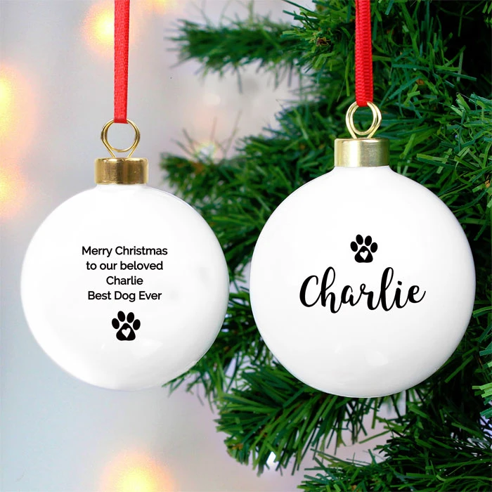 Personalised Pet Christmas Tree Bauble For Dog Or CatBG-7757 3 Personalised Pet Christmas Tree Bauble For Dog Or CatBG-7757