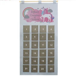 Girl's Personalised Silver Christmas Unicorn Advent CalendarBG-7812 -Santa Gifts Shop BG 78120003