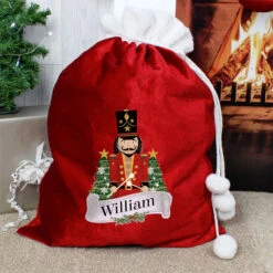 Children's Personalised Nutcracker Red Christmas SackBG-7815