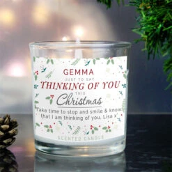 Personalised Thinking Of You Christmas Scented Jar CandleBG-7827 -Santa Gifts Shop BG 78270002