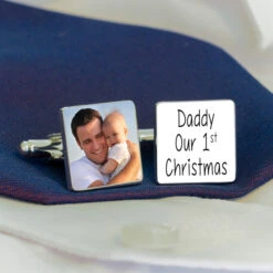 Daddy Our 1st Christmas Photo CufflinksBG-7901