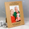 Personalised Our First Christmas 4x6 Oak Finish Photo FrameBG-7905 -Santa Gifts Shop BG 7905