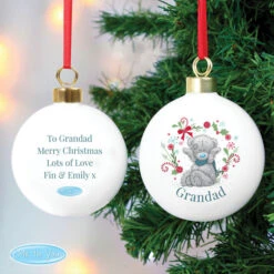 Personalised Me To You Tatty Teddy Christmas BaubleBG-8434 -Santa Gifts Shop BG 84340003