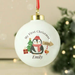 Personalised China Christmas Penguin Tree BaubleBG-8436 9 Personalised China Christmas Penguin Tree BaubleBG-8436 -Santa Gifts Shop BG 84360003