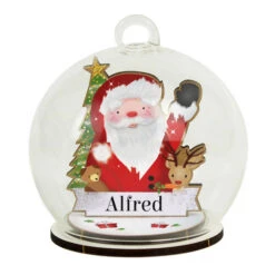 Personalised Wooden Santa Glass Christmas Tree BaubleBG-8442 -Santa Gifts Shop BG 84420002